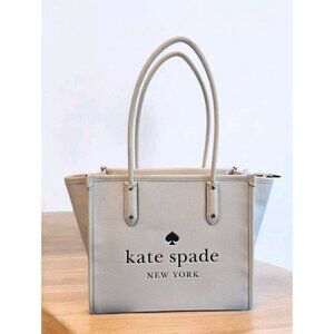 Kate Spade Ella Large Tote K4688 Handbag Pebbled Leather Off White New w Tags
